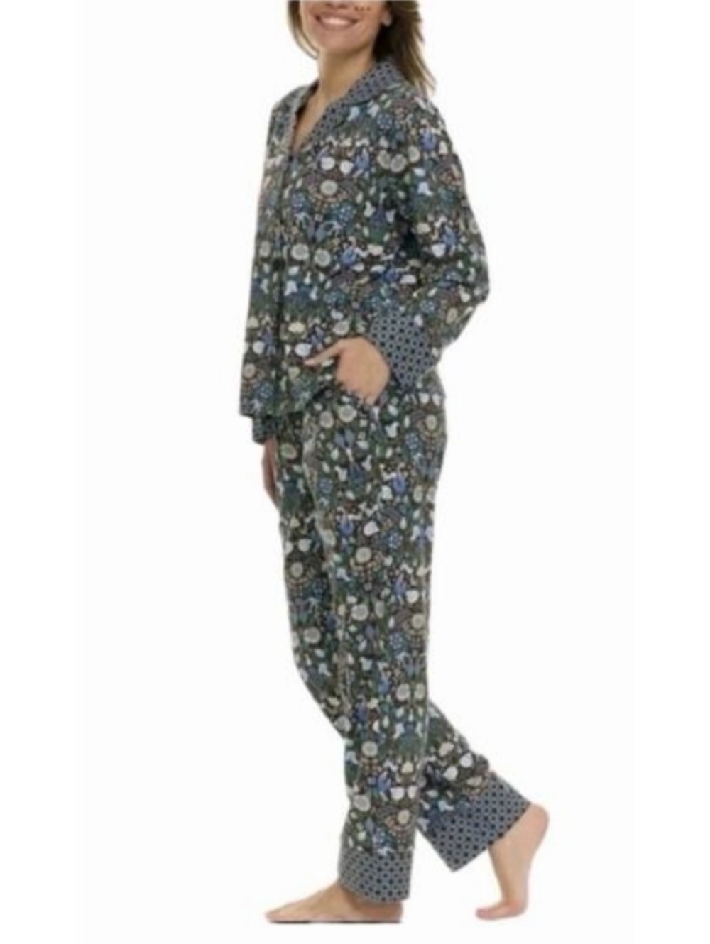 New Vera Bradley Enchanted Woodland Pajama Set Size L Large Birds Squirrels